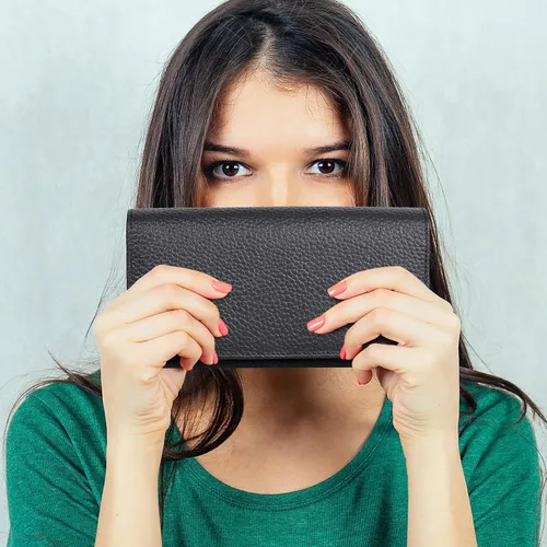 Vista 7 de Billeteras de cuero para mujer - Cartera con bloqueo RFID con 10 ranuras para tarjetas de crédito, Negro -, Nm 08