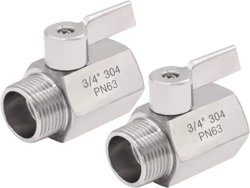 Vista 14 de DERNORD - Miniválvula de bola de 1 pulgada en acero inoxidable NPT hembra x macho con rosca SUS304