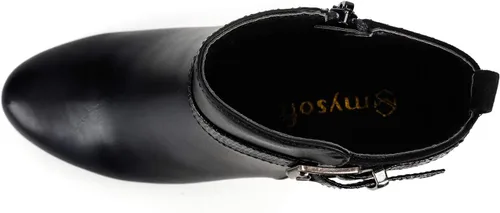Vista 7 de mysoft - Botines de mujer con cremallera, tacón grueso apilado, botas de tobillo con hebilla y correa en el tobillo Negro (Buckle)