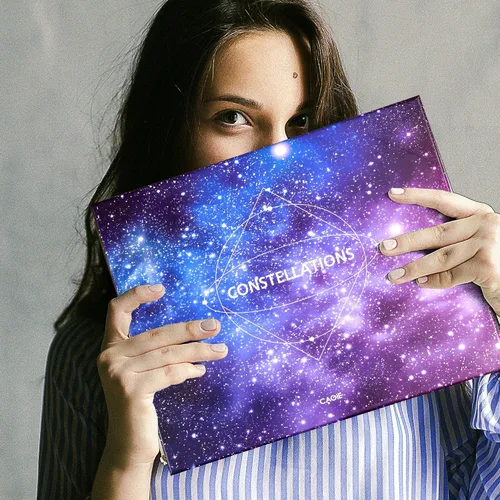 Vista 6 de CAGIE Set de regalo de diario con cerradura de constelación estrellada con bolígrafo y cinta adhesiva, diario secreto con cerradura para niñas