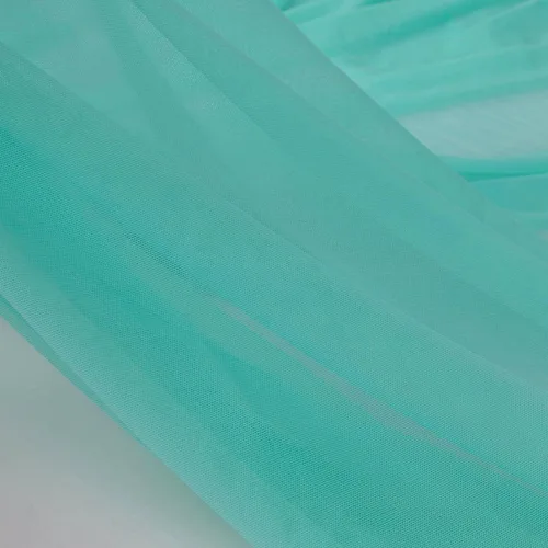 Vista 3 de Tela de malla elástica superfina de 4 vías, nailon spandex power mesh, ligera, transparente de 60" de ancho, 5 yardas continuas (Aqua)