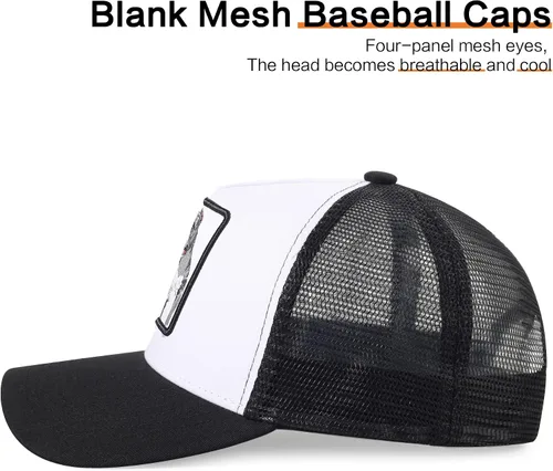 Vista 4 de Gorra de béisbol bordada ajustable para hombre, gorra de béisbol bordada con malla transpirable, parche cuadrado, gorras para mujer