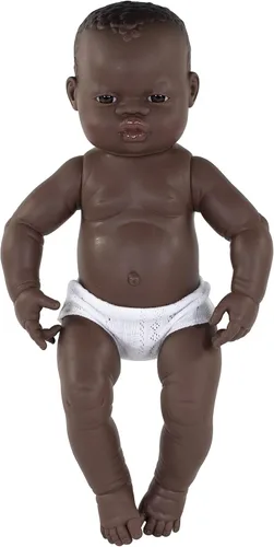 Vista 2 de Miniland Muñeca 15 3/4'' Niño Africano Recién Nacido - Hecho en España