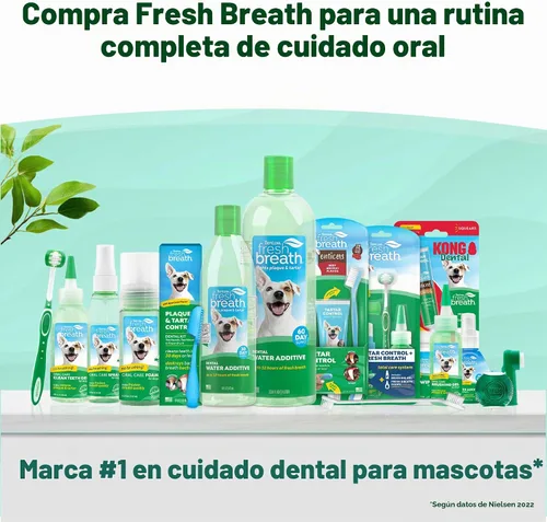 Vista 7 de TropiClean Fresh Breath - Kit de cepillado de dientes para perros pequeños/medianos