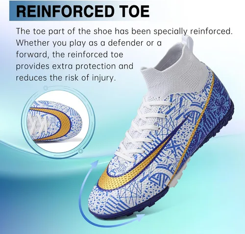 Vista 4 de Tacos de fútbol para hombre y mujer, zapatos de fútbol juvenil, tacos de fútbol para Big Boy AG TF