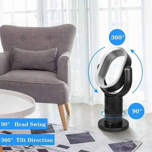 Vista 3 de Simple Deluxe Ventilador de torre portátil sin aspas, 10 ajustes de velocidad, cierre de temporizador de 10 horas, bajo ruido, ligero, 24 pulgadas