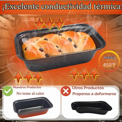 Vista 5 de Zddaoole Juego de 4 mini moldes para pan, 6 x 3.4 x 2 pulgadas, moldes pequeños para pan de plátano, moldes de acero inoxidable para pasteles