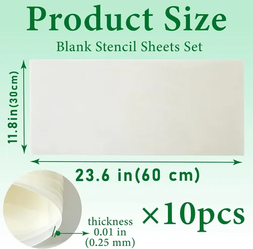 Vista 2 de Paquete de 10 hojas de plantilla en blanco, hojas de Mylar de 11.8 x