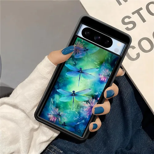 Vista 651 de Compatible con Google Pixel 4A 5G Mobile Case Creative Acrylic Panel trasero Silicona Protección Grip especialmente diseñado para Google Pixel 4A 5G
