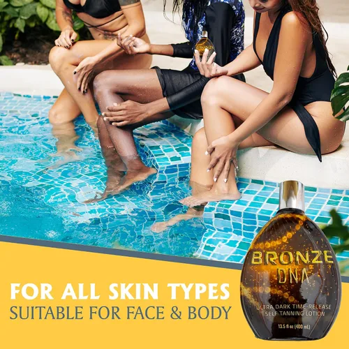 Vista 6 de Loción autobronceadora natural sin sol – Bronceador sin sol para mujeres y hombres – El autobronceado gradual para bronceados ligeros, medios