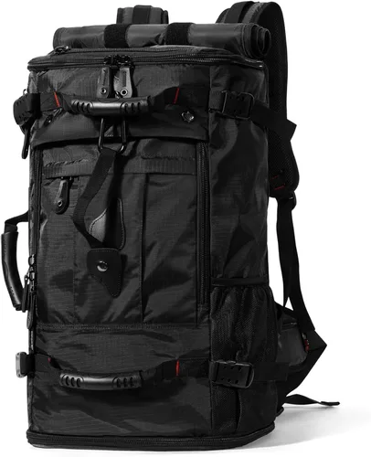 Vista 14 de YOUMIAN Mochila de gran capacidad para viajes, senderismo, deportes, bolsa de lona convertible duradera para portátil y avión