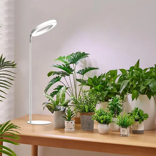 Vista 29 de yadoker 72 LEDs Luz de cultivo de plantas para plantas de interior, Luz de escritorio de aluminio con grano de madera de nogal LED, Altura
