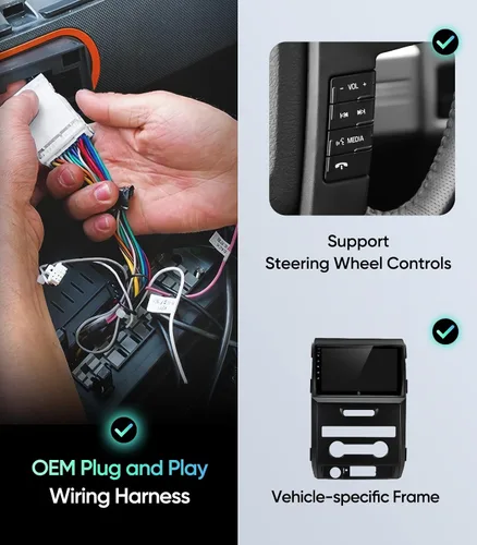 Vista 7 de Estéreo de radio de coche para Ford F150 2009-2014, inalámbrico CarPlay