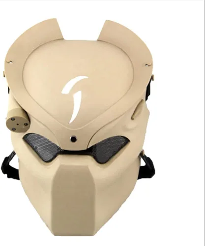 Vista 8 de Máscara de cosplay de Predator de resina para juego, película, Halloween, accesorios de disfraz para fiesta Negro