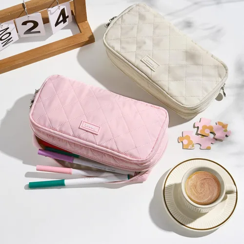 Vista 6 de Sooez Estuche grande para lápices, bolsa para lápices extra grande con 8 compartimentos, bolsa para bolígrafos de apertura amplia, organizador