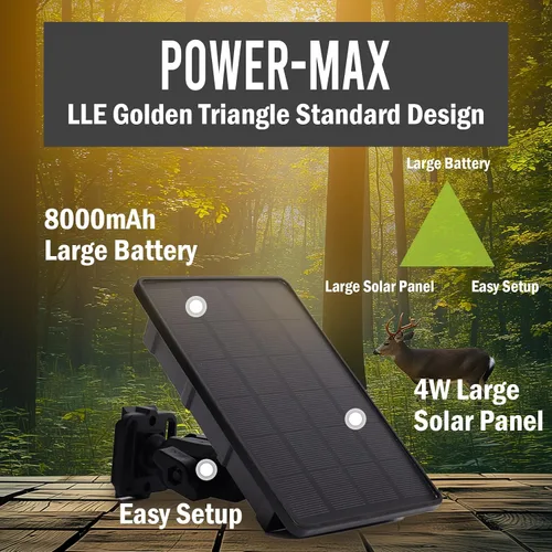 Vista 2 de Panel solar de cámara de rastro de 5 V/12 V, batería de panel solar de 4 W con batería de iones de litio de 8000 mAh, clasificación impermeable
