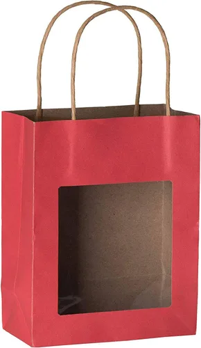 Vista 6 de Bolsa de regalo de papel Kraft con ventana