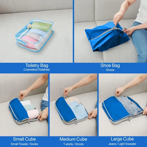 Vista 9 de Cambond Compression Packing Cubes for Suitcases - Packing Cubes for Travel Bags Luggage Organizers Travel Essentials Compression Cubes for Carry on