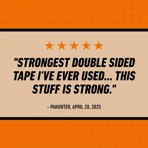 Vista 8 de Gorilla Cinta de montaje de doble cara de servicio pesado XL, 1 "x 120", negro (paquete de 1) Holds up to 30lbs, Industrial Strength Adhesive for