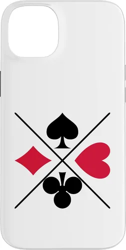 Vista 15 de Funda para iPhone 16 Poker Card Game Symbols Spades Check Cross Heart Games Cards Case