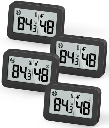 Vista 11 de Mini Higrómetro Termómetro de Interior, Medidor Digital de Humedad con Botón de Cambio Celsius Fahrenheit, Medidor de Humedad Monitor de Temperatura