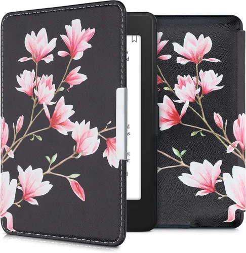 Vista 21 de kwmobile Funda compatible con Amazon Kindle PaperWhite - Funda para lector electrónico - Azul pez pequeño/azul claro/blanco