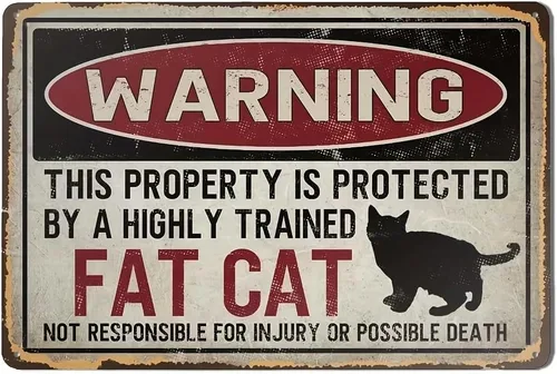 Vista 11 de Cartel de metal con diseño de hojalata de amante de gatos, "What Happens In The Catio Stays In The Catio", cartel divertido para casa de gatos