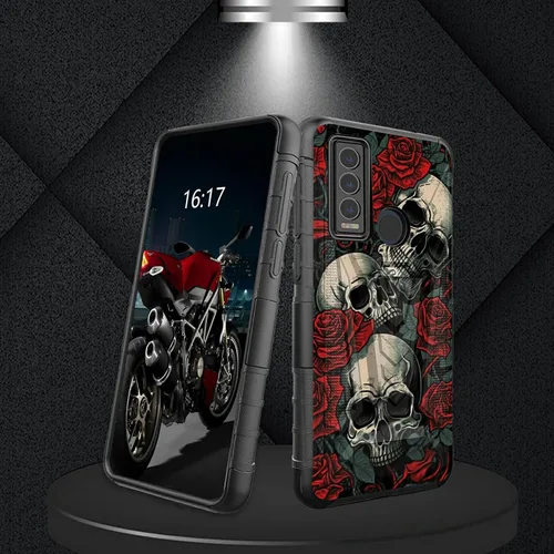 Vista 19 de Funda para AT&T Maestro Max 2021/Cricket Ovation 2 con protector de pantalla de vidrio templado, funda resistente con función atril integrada