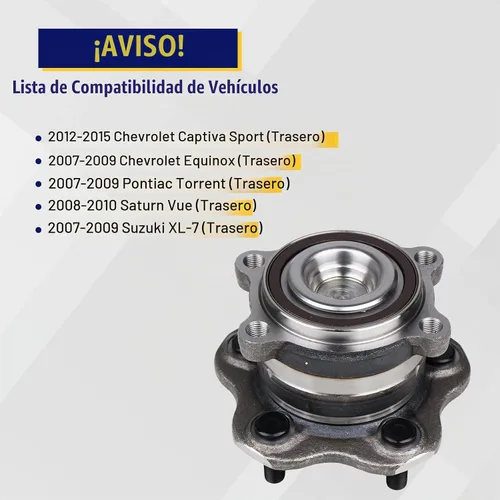 Vista 2 de KUSATEC 512388 2 piezas de cojinete de rueda trasera y conjunto de cubo compatible con Nissan Altima Maxima Murano Pathfinder, Mitsubishi RVR 2011