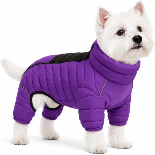 Vista 59 de Suéter para Perro ArmyGreen, Resistente al Viento, Reflectante - Chaqueta de Invierno Dirigible para S, M, L - Cremallera, Tallas Ajustables Verde