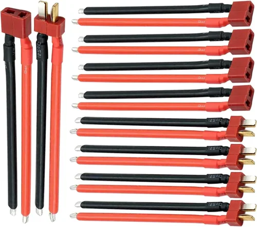 Vista 9 de 5 pares EC3 conector hembra y macho Deans con 14AWG 3.9 in alambre de silicona para RC Lipo batería Cable Drone