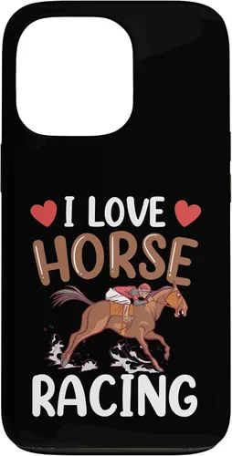Vista 9 de Funda para iPhone 13 I Love Horse Racing Horses Race Racer