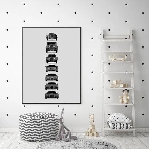 Vista 4 de Custom Car Posters Handmade Poster compatible with Bugatti Generations and Print of Best of Bugatti