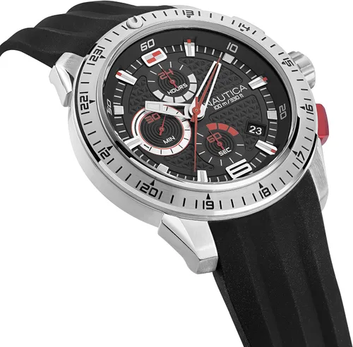 Vista 3 de Nautica Reloj NAPNSF109 NST 101 con correa de silicona grisnegronegro para hombre Negro