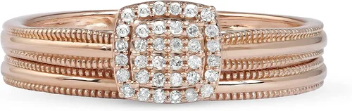Vista 5 de DZON - Juego de joyas de plata de ley con halo de diamantes TDW de 110 quilates regalo de amor para mujeres I-J I2 Metal precioso Sin gemas diamante