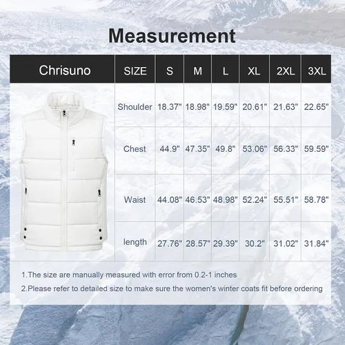 Vista 7 de Chrisuno Chaleco de esquí ligero de invierno para hombre
