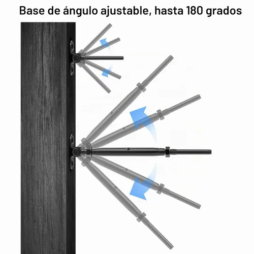 Vista 3 de BLIKA - Juego de barandillas de cable negro de 1/8 pulgadas, 10 pares