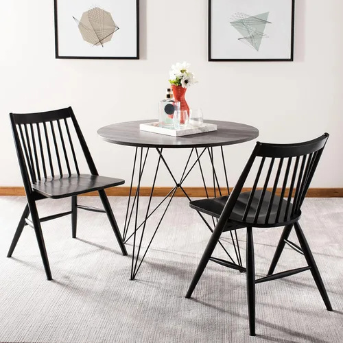 Vista 6 de Safavieh Home Collection Wren - Silla de comedor con eje de 19 pulgadas (2 unidades), color negro