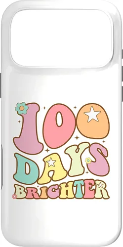 Vista 22 de 100 Days Brighter Happy 100th Day of School Groovy Kids Girl Case for iPhone XR