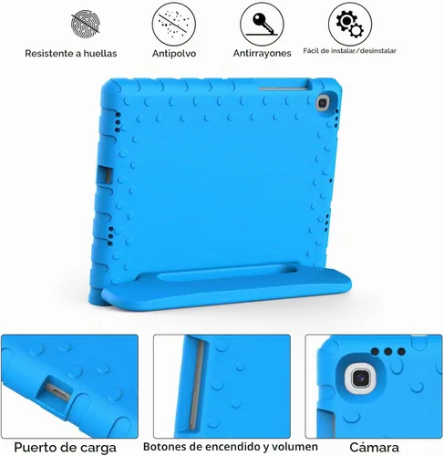 Vista 5 de Funda infantil para Samsung Galaxy Tab S5e 2019, a prueba de golpes Azul