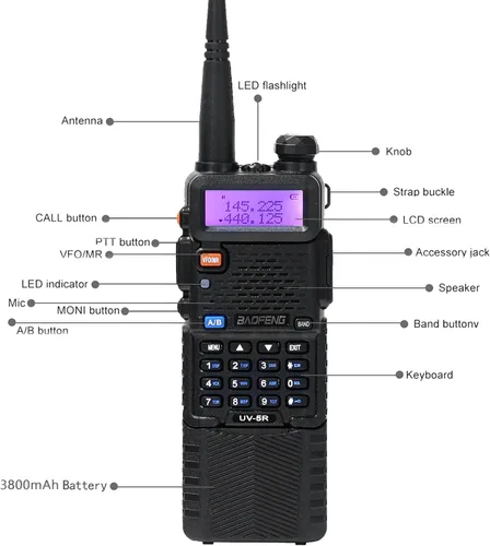 Vista 3 de BAOFENG Radioaficionado UV-5R de mano UV5R 8W Walkie Talkies de largo