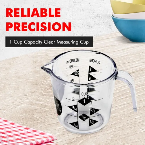 Vista 2 de Chef Craft Select Taza medidora de plástico, capacidad de 1 taza, transparente