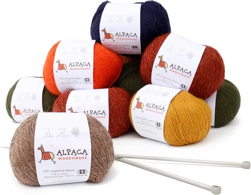 Vista 6 de Juego de 3 madejas de hilo de lana de alpaca 100% - Peso Fingering Lace Worsted - Celestialmente suave y perfecto para tejer y hacer crochet