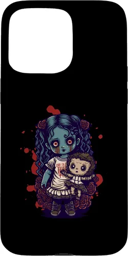 Vista 28 de Scary Goth Doll Holding Teddybear - Funda gótica gótica para iPhone 16