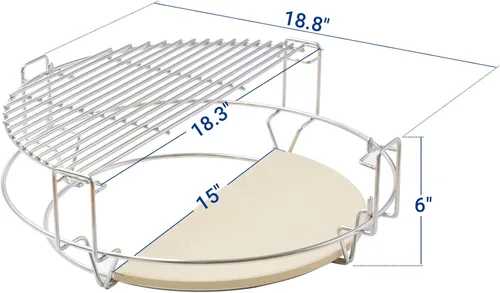 Vista 2 de Sistema de cocción Only Fire apto para Big Green Egg grande, Kamado Joe Classic, Large Grill Dome y otras parrillas Kamado