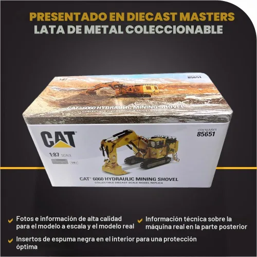 Vista 6 de Pala hidráulica para minería Caterpillar 6060 1:87 Diecast Masters - 85651 - Serie High Line