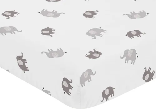Vista 6 de Sweet Jojo Designs Gris y blanco bohemio elefante bohemio niño niña género neutro unisex bebé cuna juego de ropa de cama infantil habitación manta