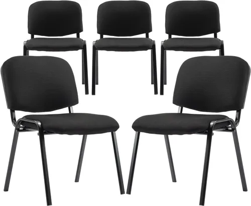 Vista 9 de Shunzhi - Juego de 5 sillas apilables para invitados de oficina y recepción Negro