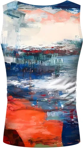 Vista 4 de OICIB Camisetas sin mangas para hombre, diseño floral, para playa, camisetas sin mangas, camisetas de verano hawaiano, vacaciones, gimnasio