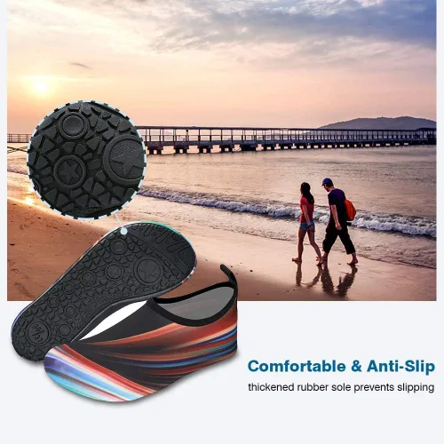 Vista 3 de JOTO - Zapatos de agua para mujeres, hombres y niños, sensación de ir descalzo, secado rápido, calcetines acuáticos, zapatos de playa